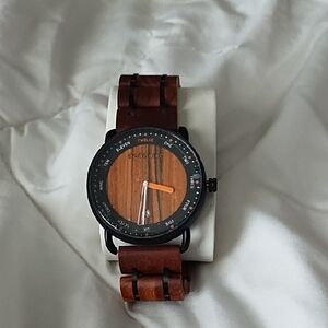 Wooden Watch with Black Accents